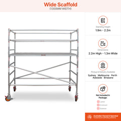 1.9m – 2.2m Wide Aluminium Mobile Scaffold Base Tower