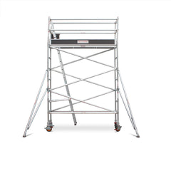 3.1m – 3.4m Narrow Aluminium Mobile Scaffold Base Tower with 2 Outriggers & Kickboards