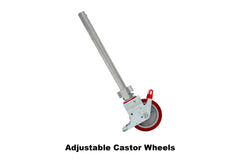 3.9m - 4.2m Narrow Aluminium Mobile Scaffold Base Tower with 2 Outriggers & Kickboards