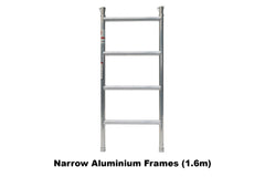 3.9m - 4.2m Narrow Aluminium Mobile Scaffold Base Tower with 2 Outriggers & Kickboards