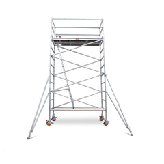 3.9m - 4.2m Wide Aluminium Mobile Scaffold Base Tower with 2 Outriggers