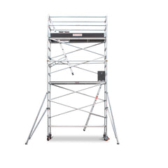4.7m – 5.0m Narrow Aluminium Mobile Scaffold Base Tower with 2 Outriggers & Kickboards