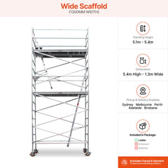 5.1m – 5.4m Wide Aluminium Mobile Scaffold Base Tower