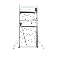5.1m – 5.4m Narrow Aluminium Mobile Scaffold Base Tower with 2 Outriggers