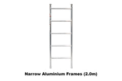 5.5m - 5.8m Narrow Aluminium Mobile Scaffold Base Tower with 2 Outriggers & Kickboards