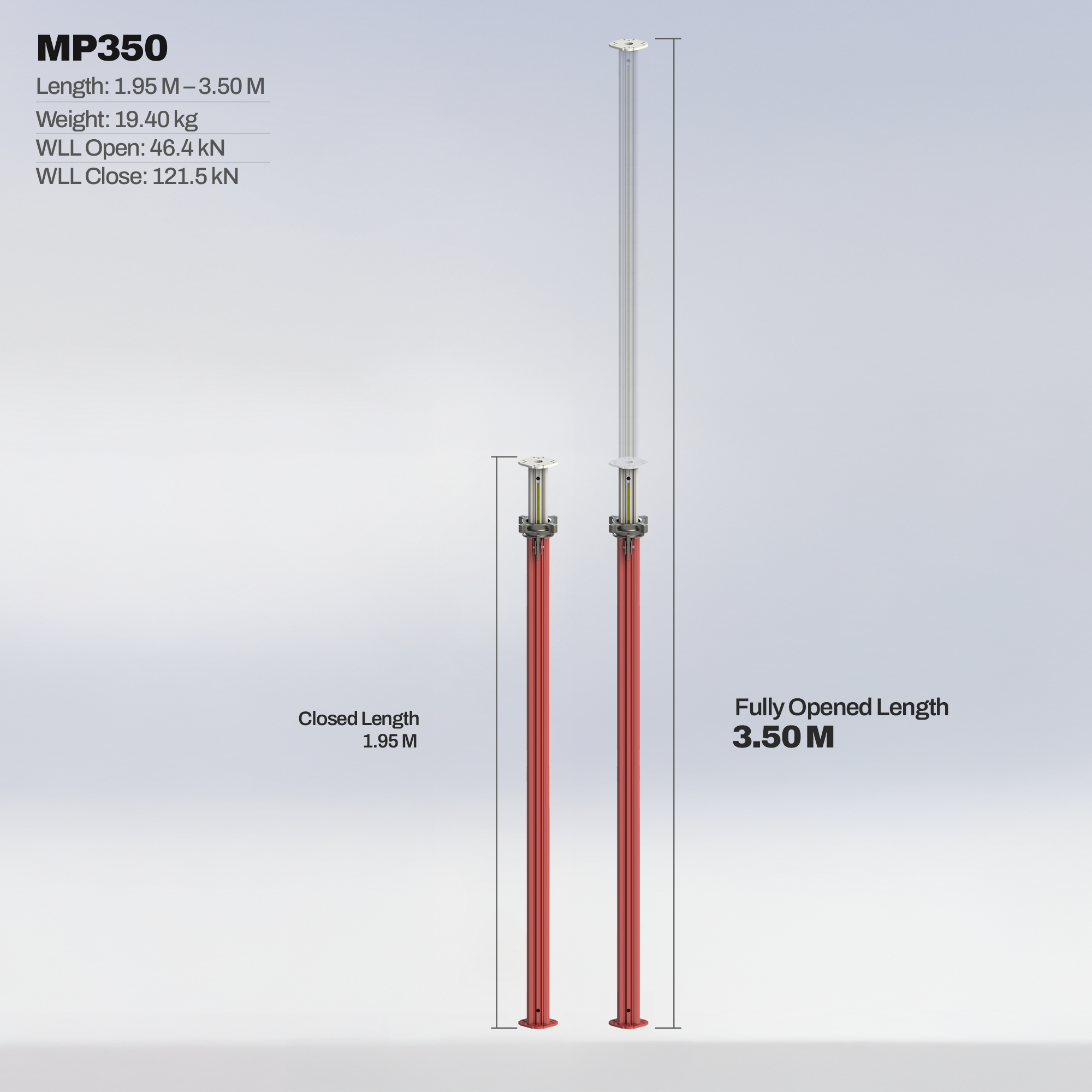 Turbo Aluminium Prop (1.95M - 3.50M) – Strong, Lightweight & Adjustable
