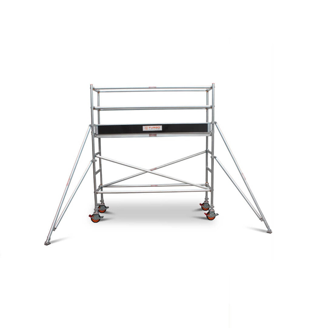 1.9m – 2.2m Narrow Aluminium Mobile Scaffold Base Tower with 4 Outriggers & Kickboards