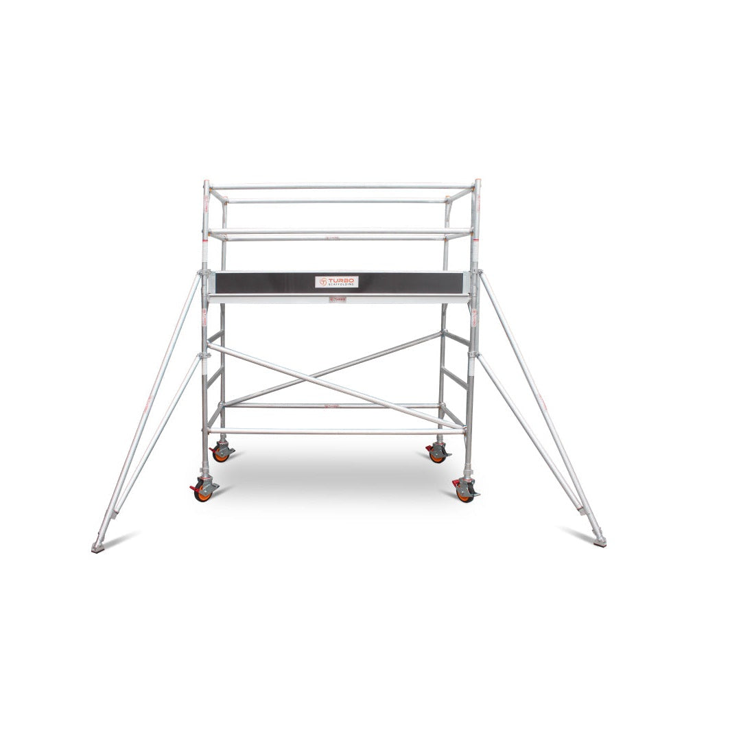 1.9m – 2.2m Wide Aluminium Mobile Scaffold Base Tower with 2 Outriggers & Kickboards