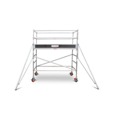 1.9m – 2.2m Wide Aluminium Mobile Scaffold Base Tower with 2 Outriggers & Kickboards