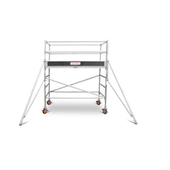 1.9m – 2.2m Wide Aluminium Mobile Scaffold Base Tower with 4 Outriggers & Kickboards