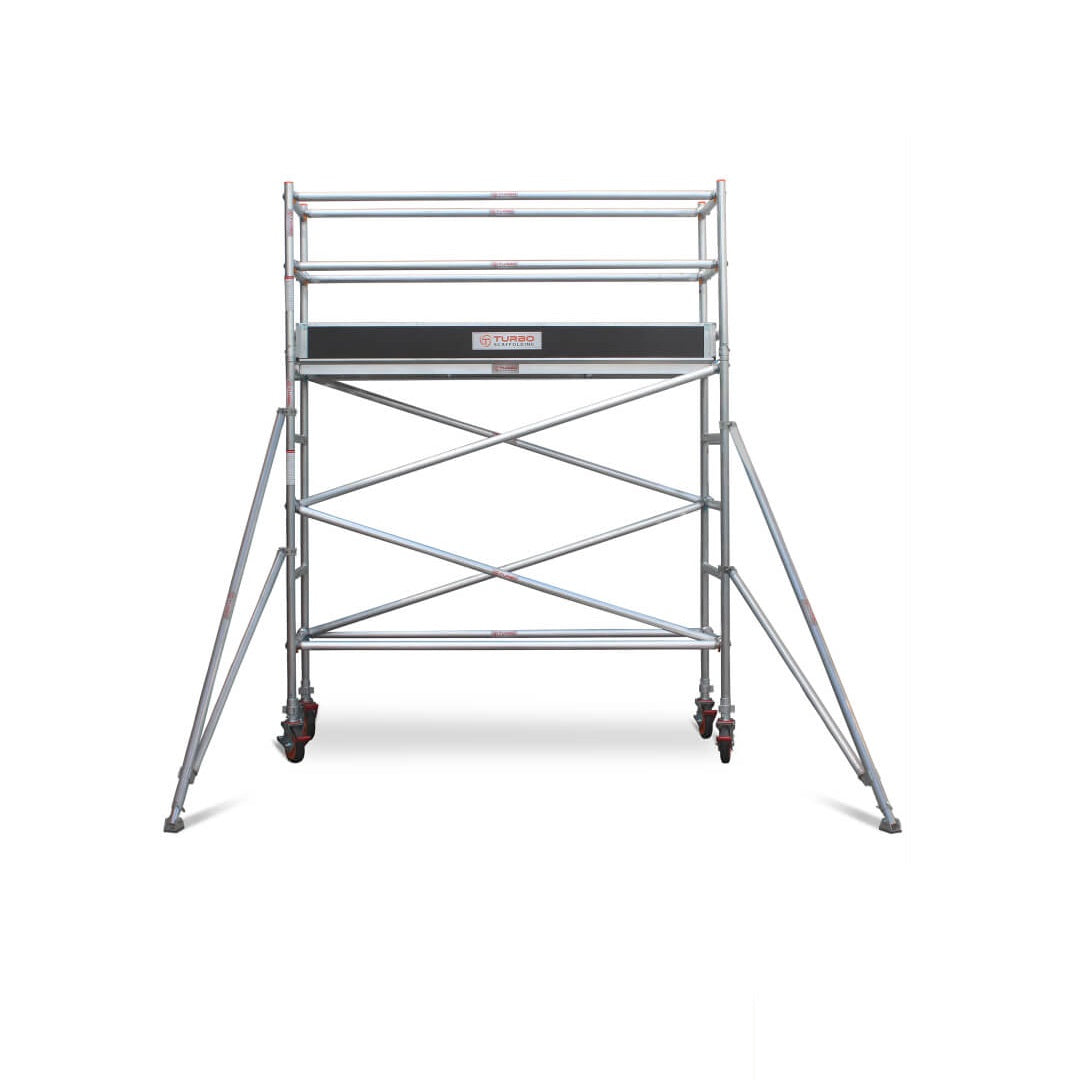 2.3m – 2.6m Narrow Aluminium Mobile Scaffold Base Tower with 4 Outriggers & Kickboards