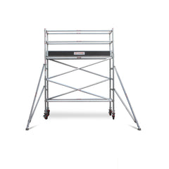 2.3m – 2.6m Narrow Aluminium Mobile Scaffold Base Tower with 4 Outriggers & Kickboards