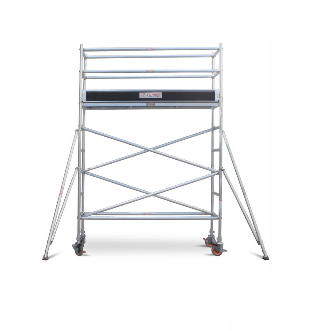 2.7m – 3.0m Narrow Aluminium Mobile Scaffold Base Tower with 2 Outriggers & Kickboards