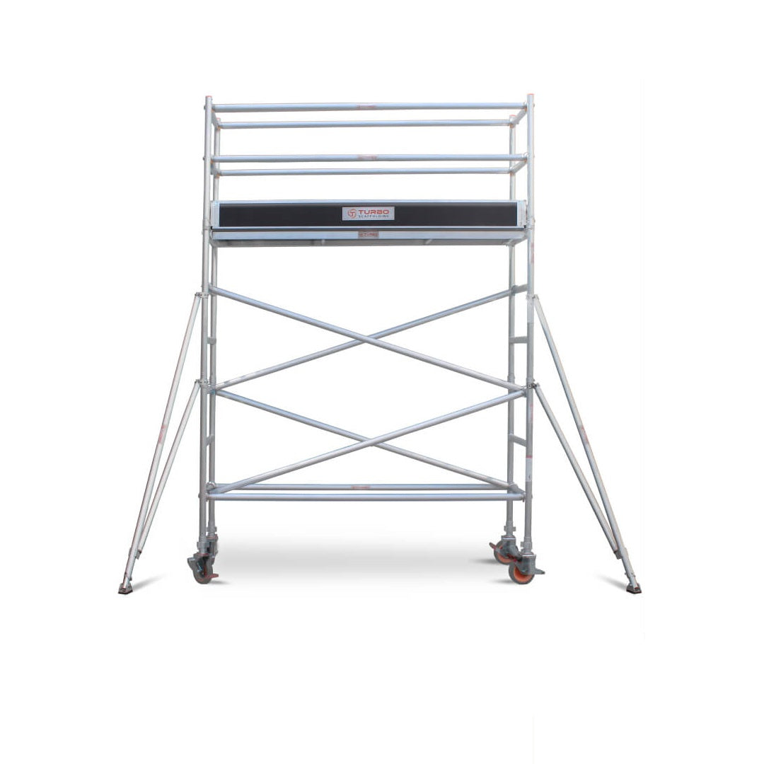 2.7m – 3.0m Narrow Aluminium Mobile Scaffold Base Tower with 4 Outriggers & Kickboards