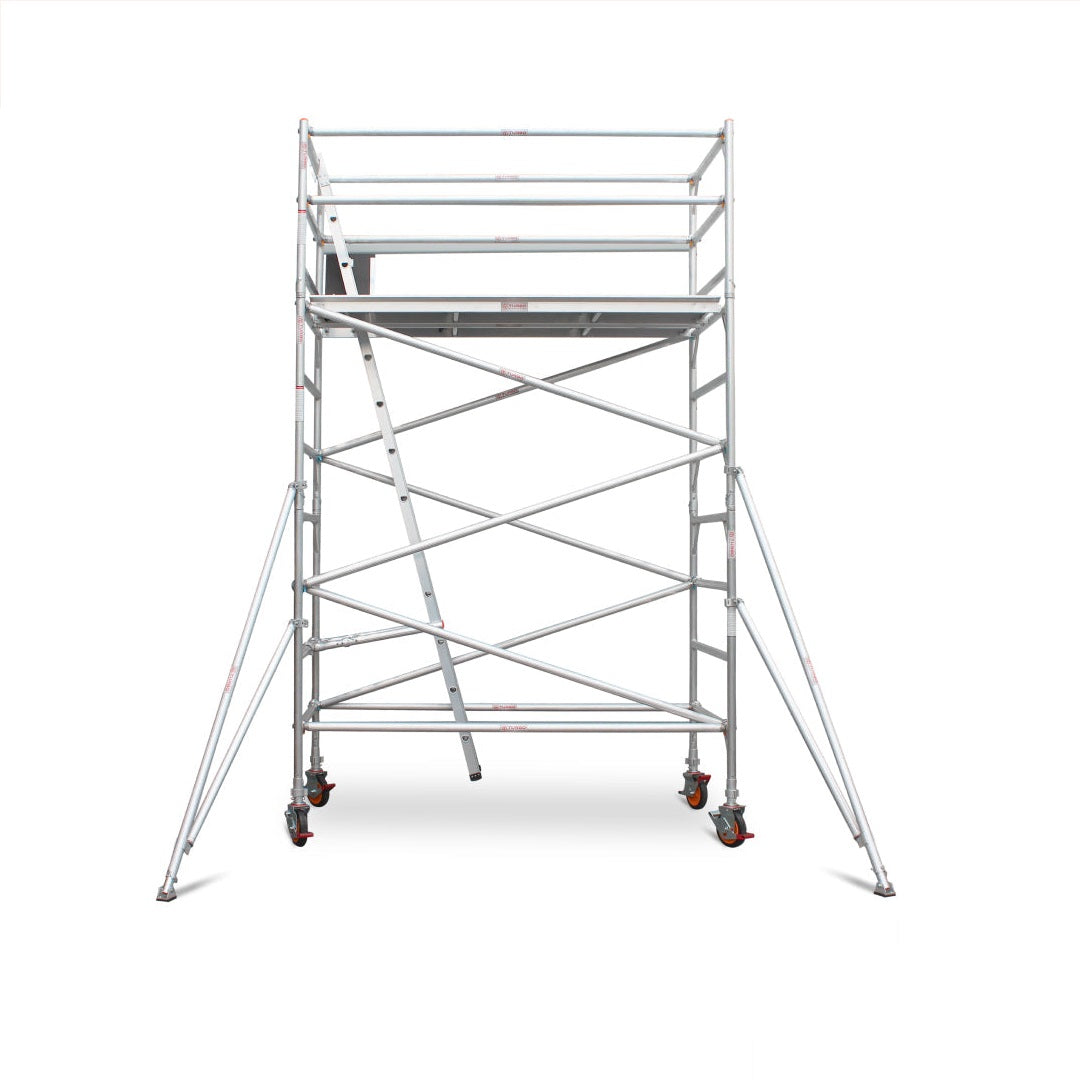 3.1m – 3.4m Wide Aluminium Mobile Scaffold Base Tower with 2 Outriggers
