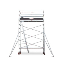 3.5m – 3.8m Narrow Aluminium Mobile Scaffold Base Tower with 2 Outriggers & Kickboards