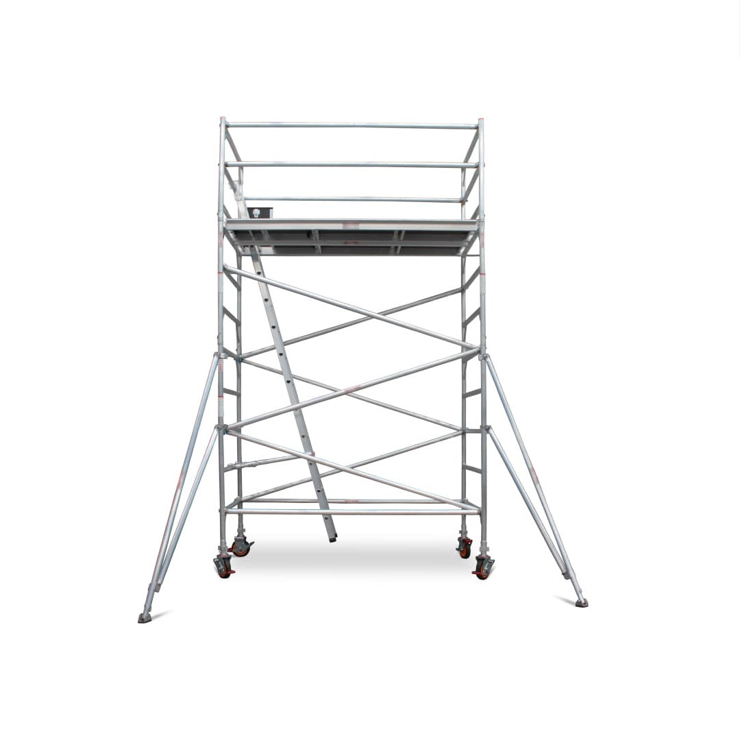 3.5m – 3.8m Wide Aluminium Mobile Scaffold Base Tower with 2 Outriggers