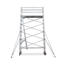 3.9m - 4.2m Narrow Aluminium Mobile Scaffold Base Tower with 2 Outriggers