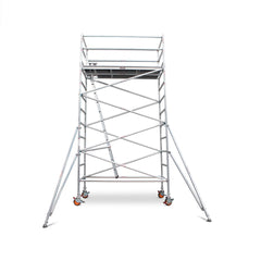 3.9m - 4.2m Wide Aluminium Mobile Scaffold Base Tower with 4 Outriggers
