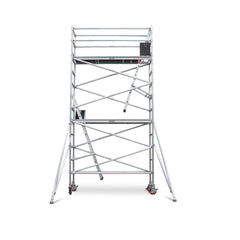 4.3m - 4.6m Wide Aluminium Mobile Scaffold Base Tower with 2 Outriggers