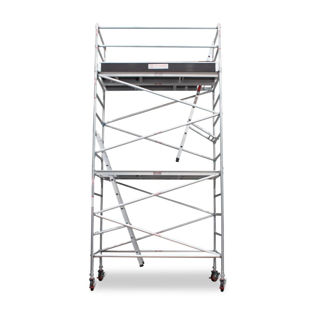 4.3m - 4.6m Wide Aluminium Mobile Scaffold Base Tower with Kickboards