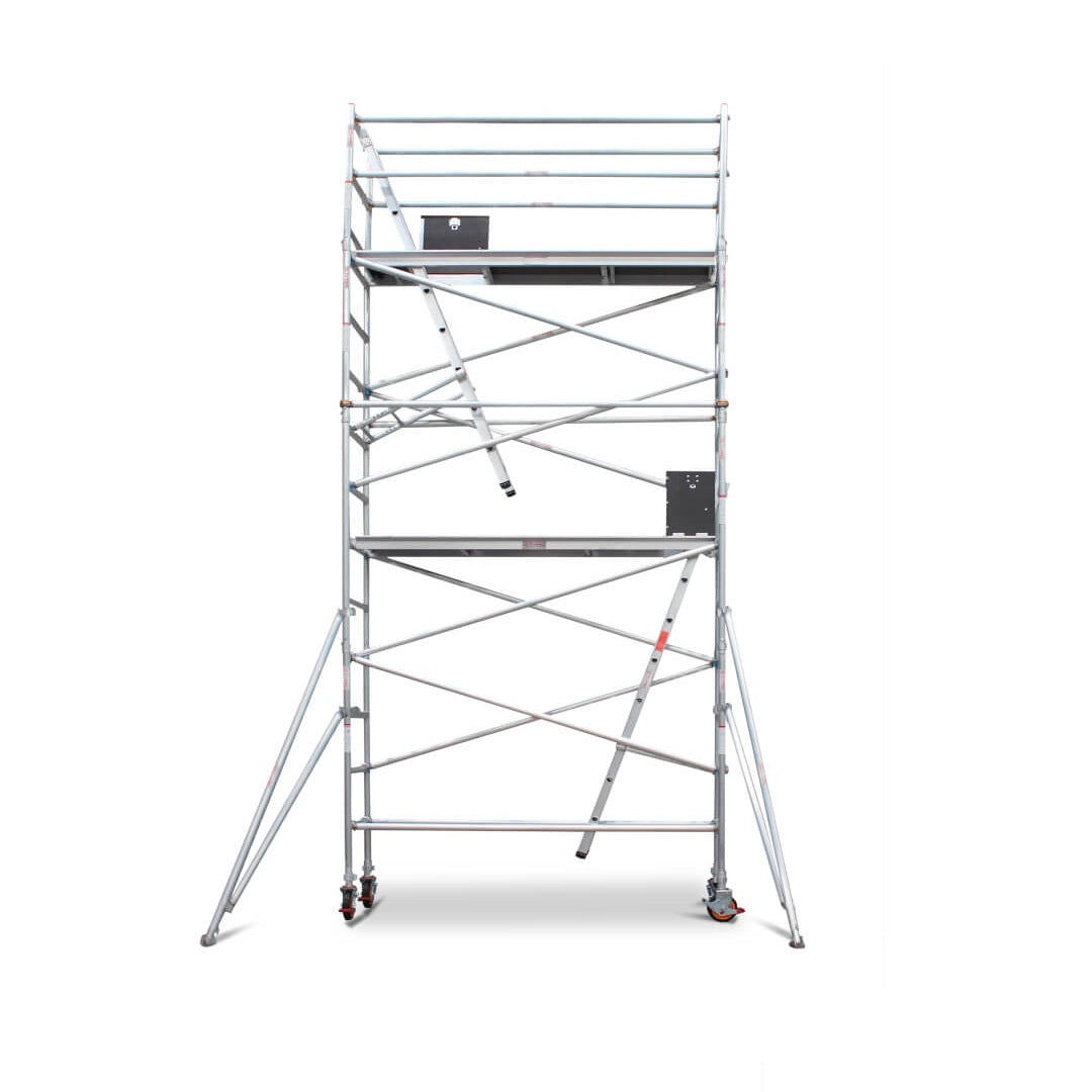 4.7m – 5.0m Narrow Aluminium Mobile Scaffold Base Tower with 2 Outriggers