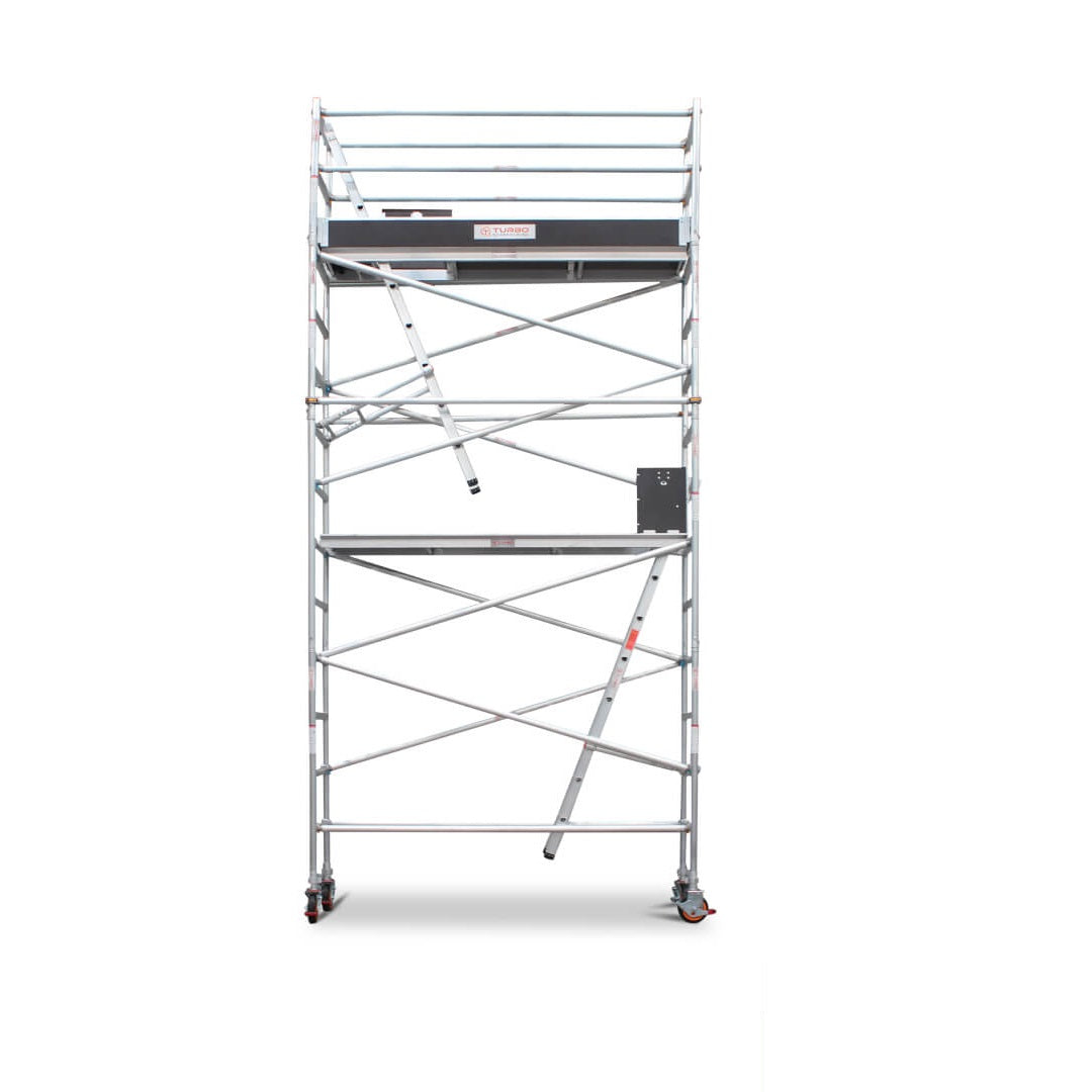 4.7m – 5.0m Narrow Aluminium Mobile Scaffold Base Tower with Kickboards
