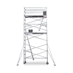 5.5m - 5.8m Narrow Aluminium Mobile Scaffold Base Tower with 2 Outriggers
