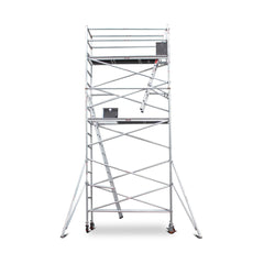 5.5m - 5.8m Narrow Aluminium Mobile Scaffold Base Tower with 4 Outriggers
