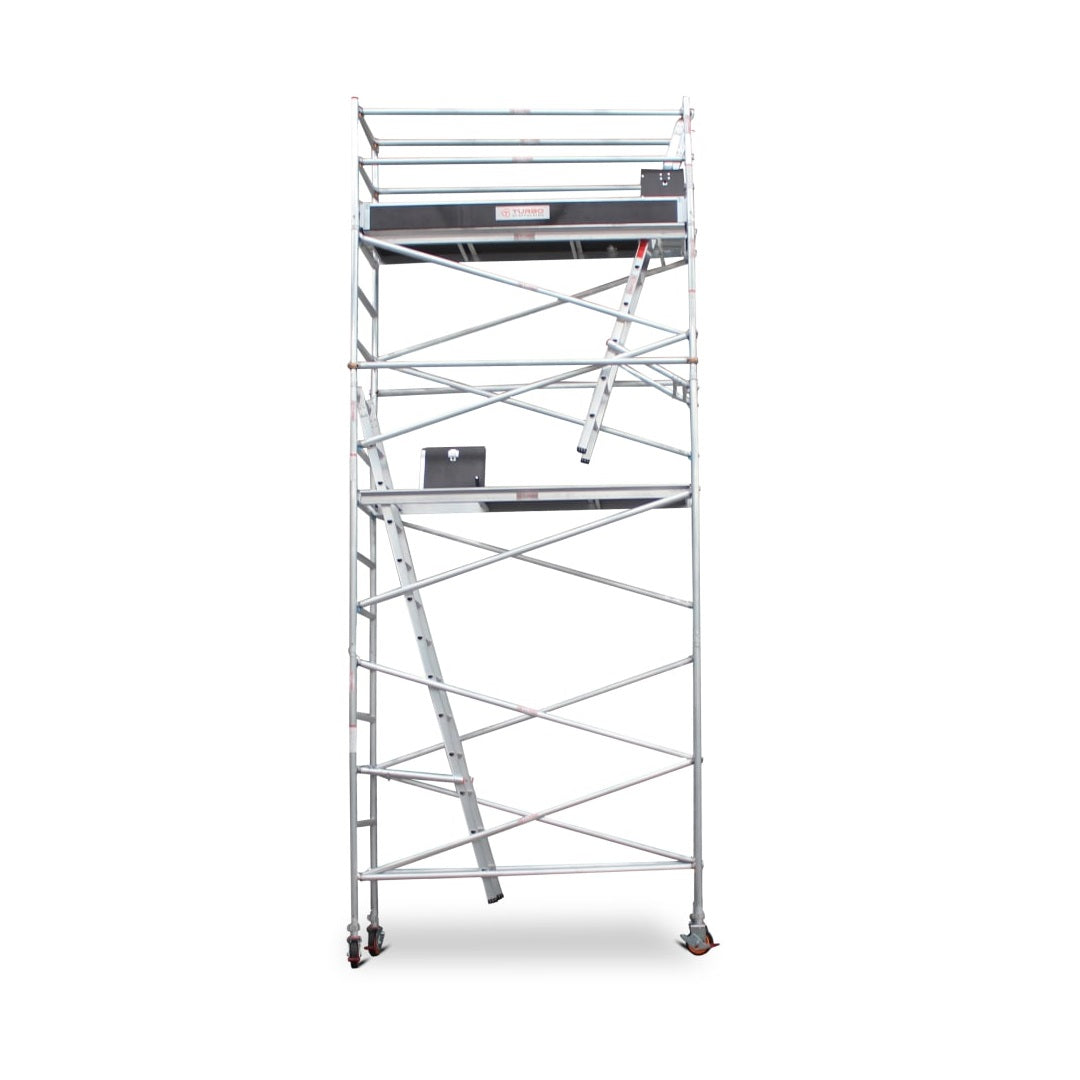 5.5m - 5.8m Narrow Aluminium Mobile Scaffold Base Tower with Kickboards
