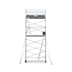 5.9m - 6.2m Narrow Aluminium Mobile Scaffold Base Tower with 2 Outriggers & Kickboards