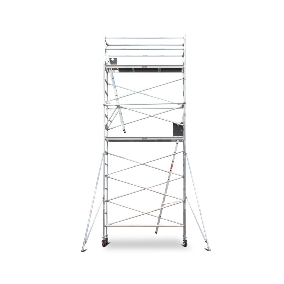 5.9m - 6.2m Narrow Aluminium Mobile Scaffold Base Tower with 2 Outriggers