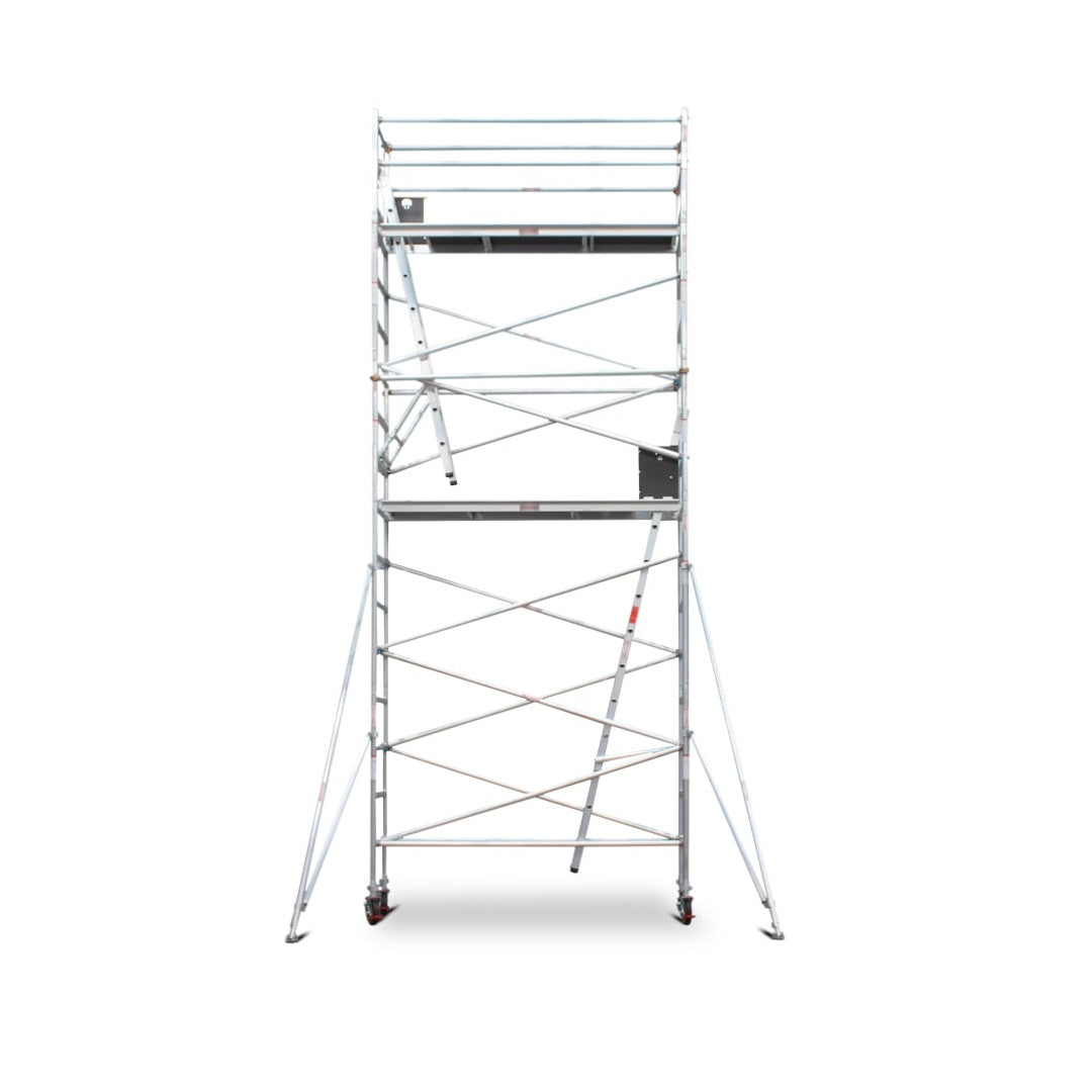 5.9m - 6.2m Narrow Aluminium Mobile Scaffold Base Tower with 4 Outriggers