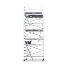 6.3m - 6.6m Wide Aluminium Mobile Scaffold Base Tower with Kickboards