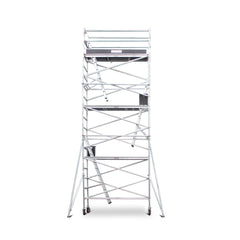 6.3m - 6.6m Narrow Aluminium Mobile Scaffold Base Tower with 2 Outriggers & Kickboards