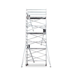 6.3m - 6.6m Narrow Aluminium Mobile Scaffold Base Tower with 4 Outriggers