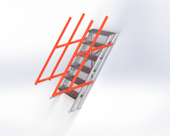 6 Step Narrow Aluminium Adjustable Stair – From 0.97M to 1.33M High